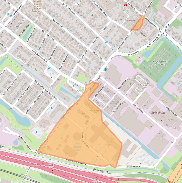 Kaart van postcodegebied 2712XZ.