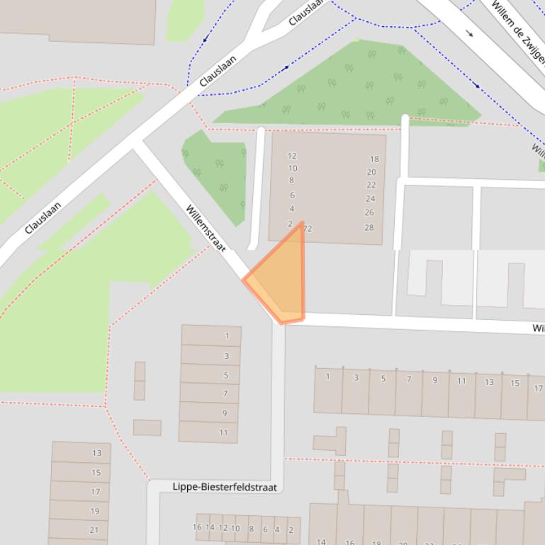 Kaart van postcodegebied 2713AJ.