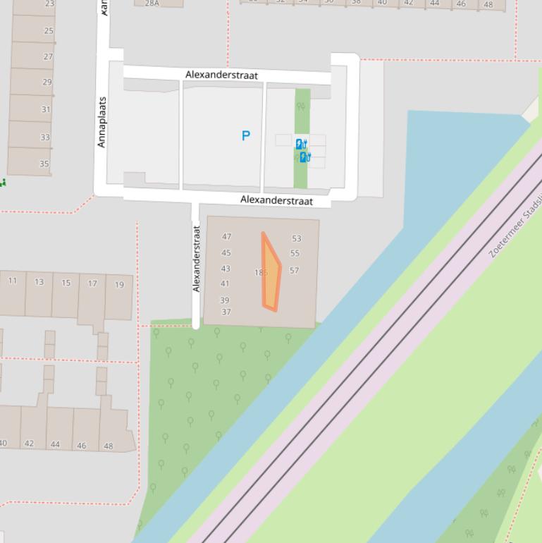 Kaart van postcodegebied 2713AR.