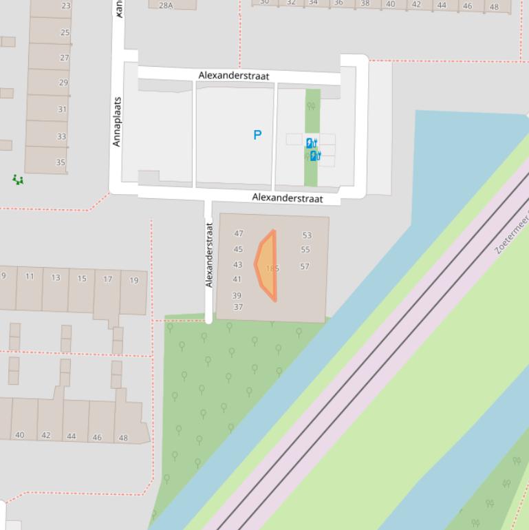 Kaart van postcodegebied 2713AS.