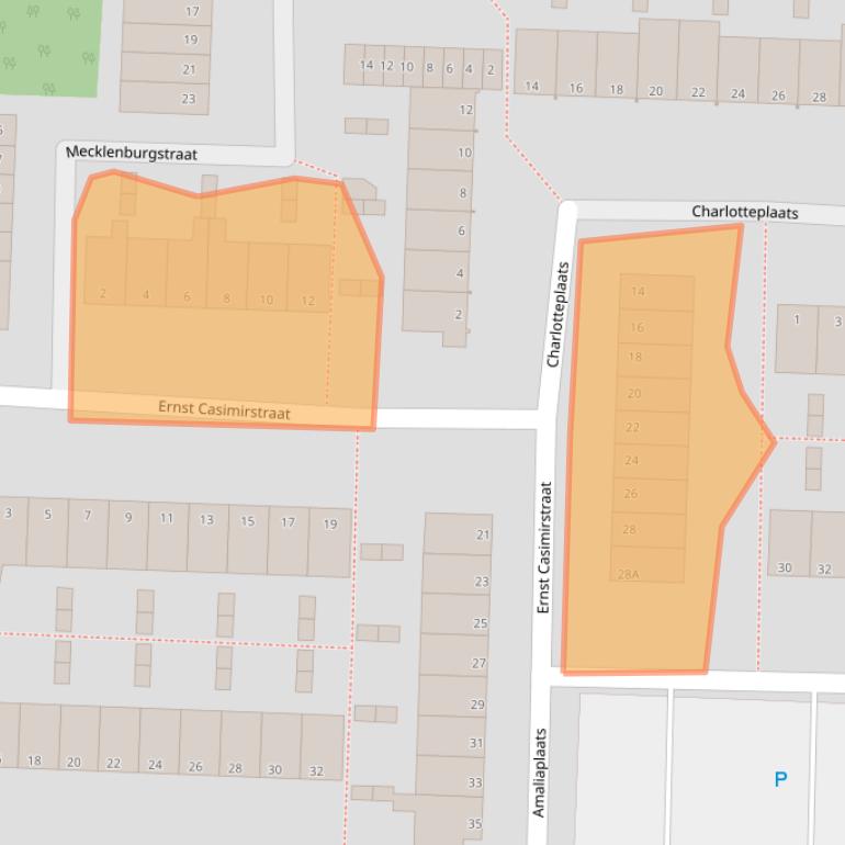 Kaart van postcodegebied 2713BE.