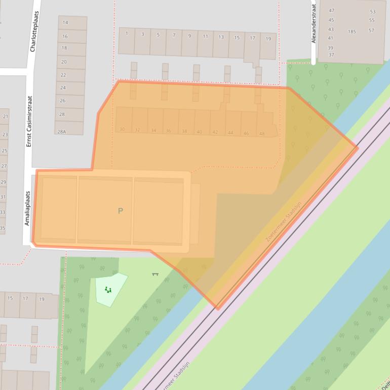 Kaart van postcodegebied 2713BG.