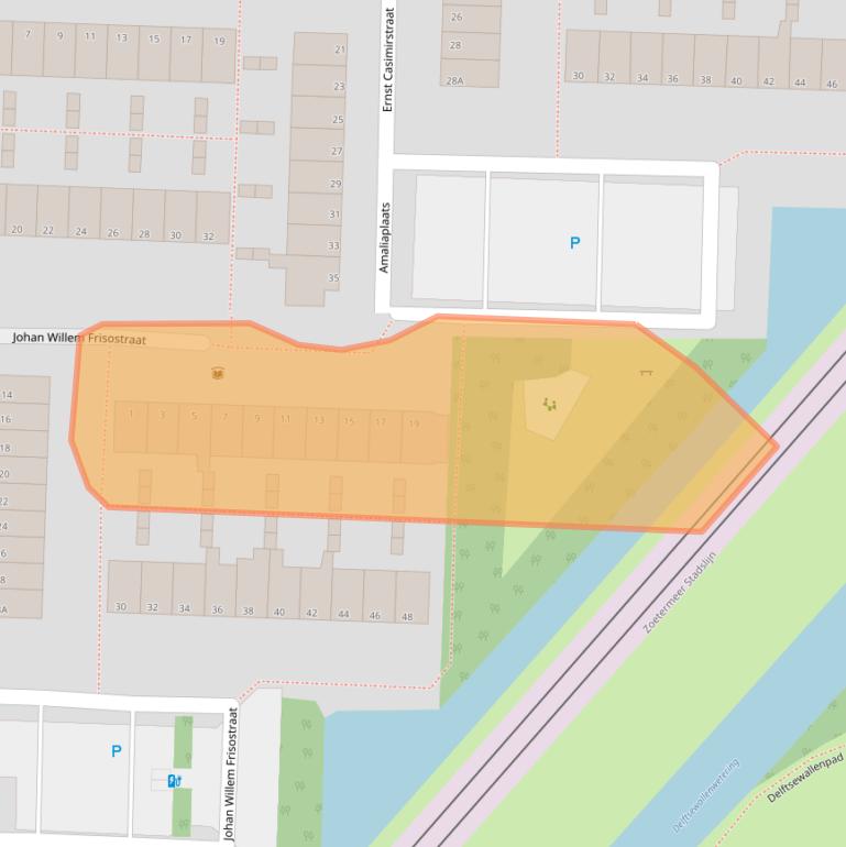 Kaart van postcodegebied 2713BH.