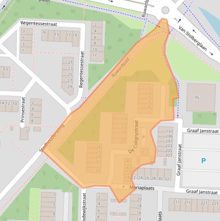 Kaart van postcodegebied 2713EA.