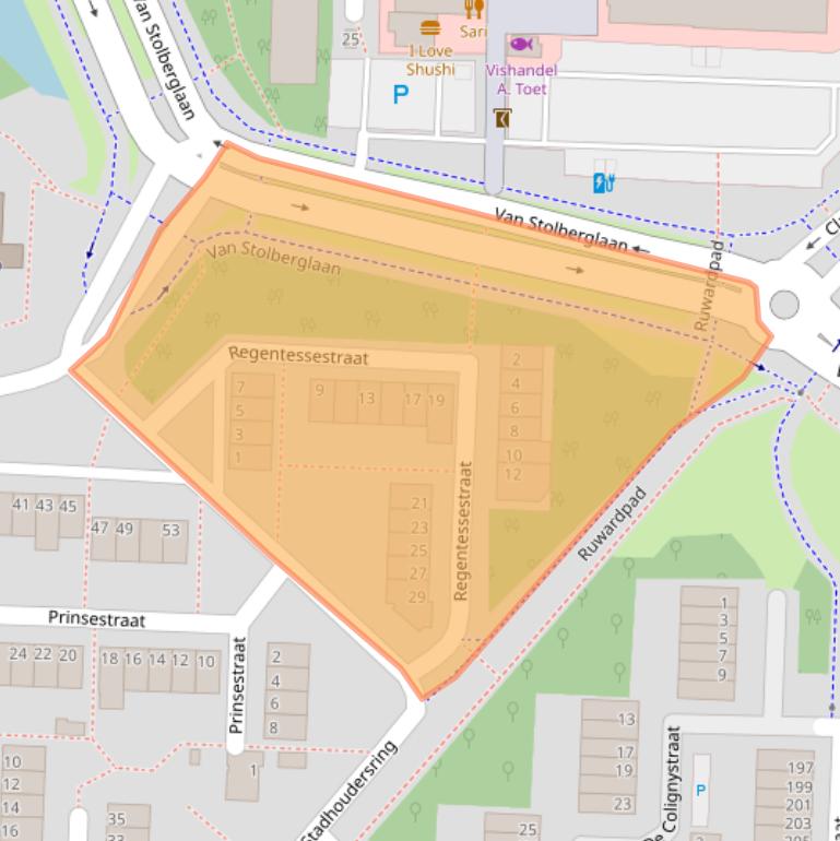 Kaart van postcodegebied 2713EM.