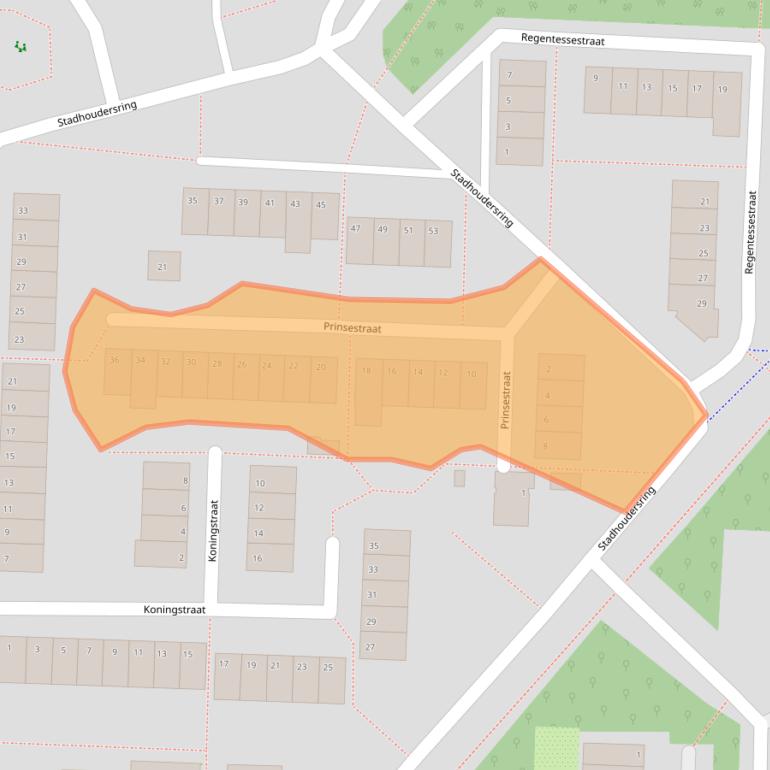 Kaart van postcodegebied 2713EN.