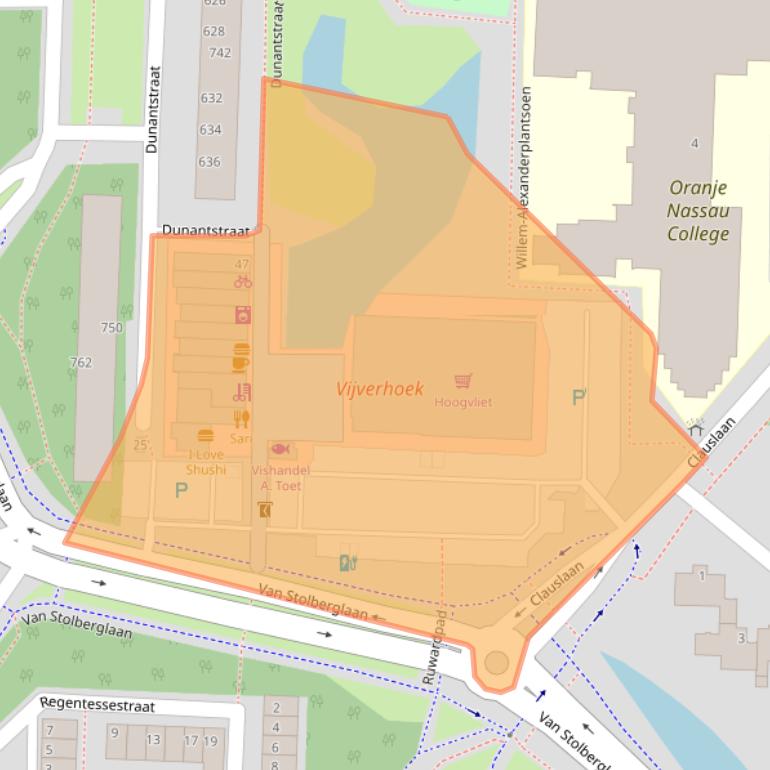 Kaart van postcodegebied 2713ES.