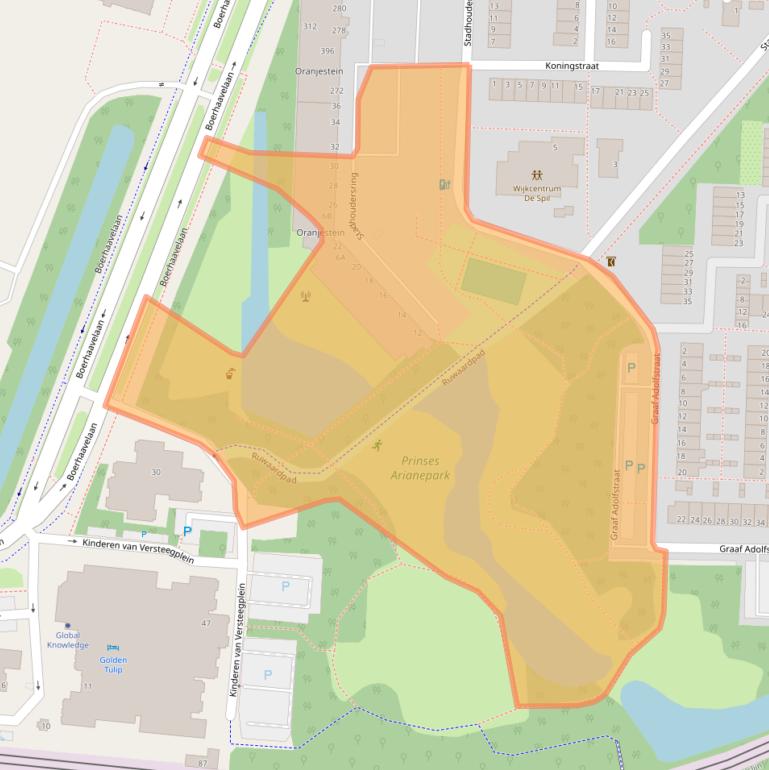 Kaart van postcodegebied 2713GB.