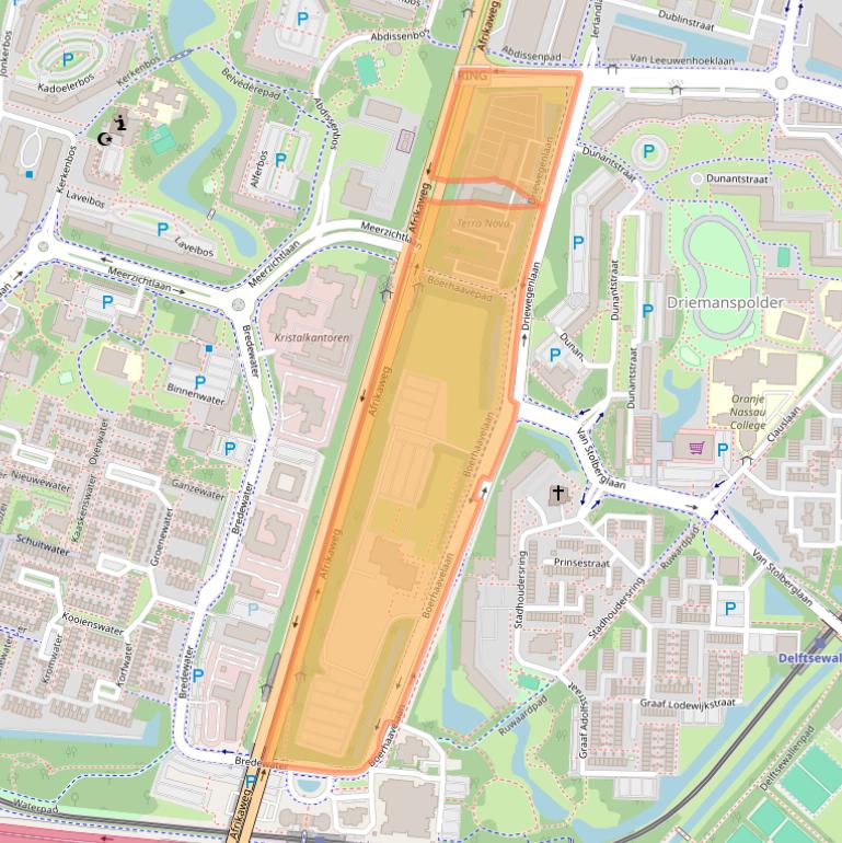 Kaart van postcodegebied 2713HA.