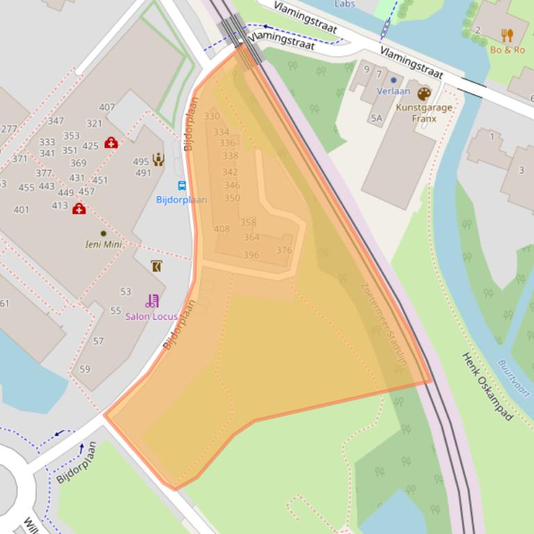 Kaart van postcodegebied 2713PX.