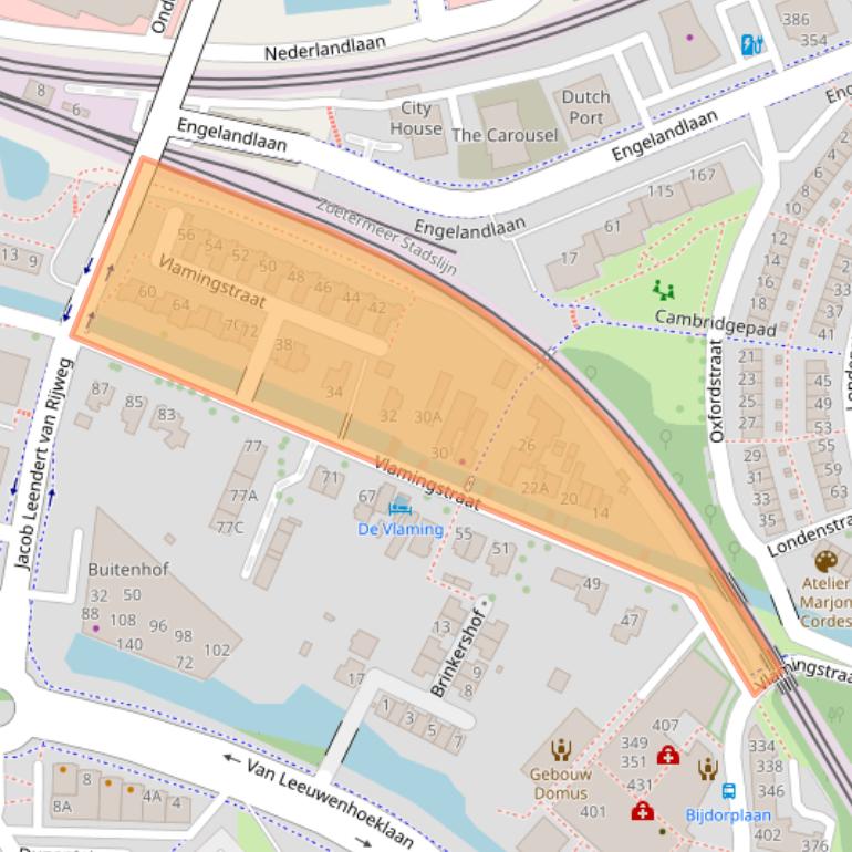 Kaart van postcodegebied 2713RS.