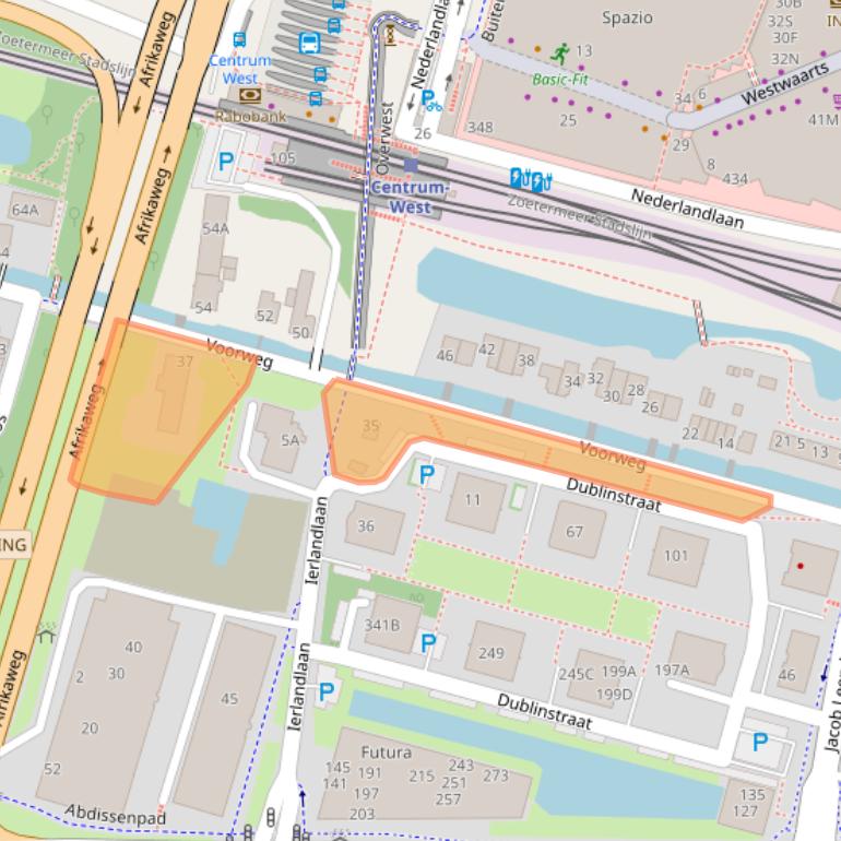 Kaart van postcodegebied 2713RW.