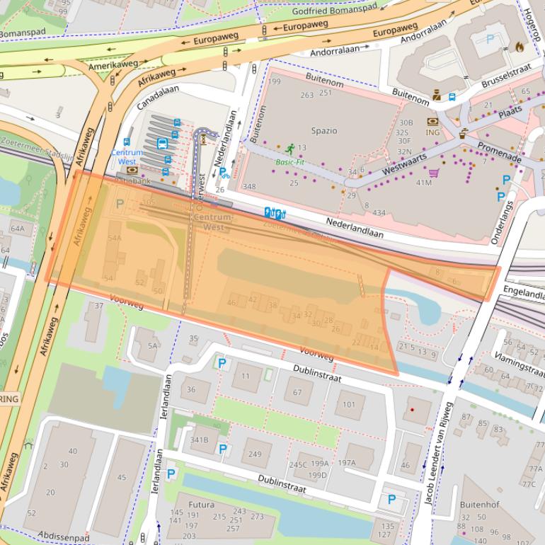Kaart van postcodegebied 2713RX.