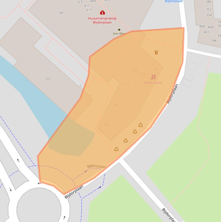 Kaart van postcodegebied 2713RZ.