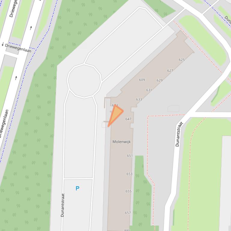 Kaart van postcodegebied 2713TE.