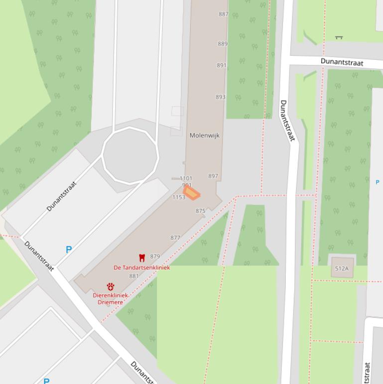 Kaart van postcodegebied 2713TJ.