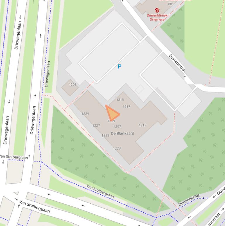 Kaart van postcodegebied 2713TT.