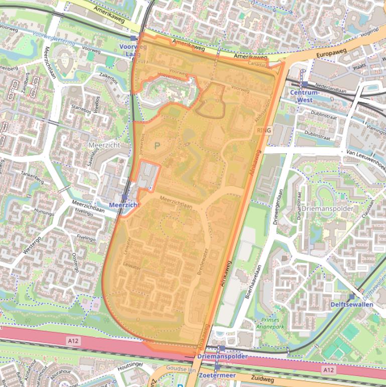 Kaart van postcodegebied 2715.