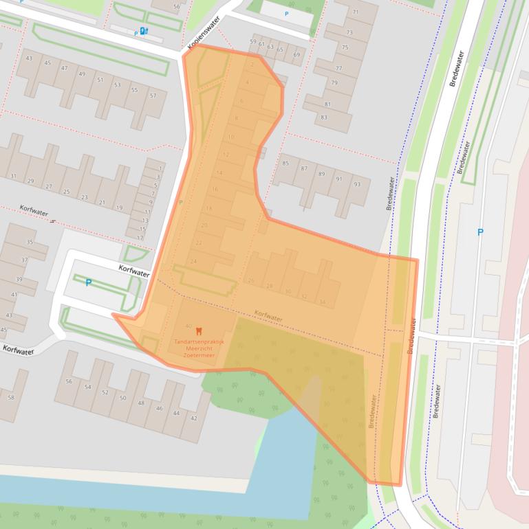 Kaart van postcodegebied 2715AB.