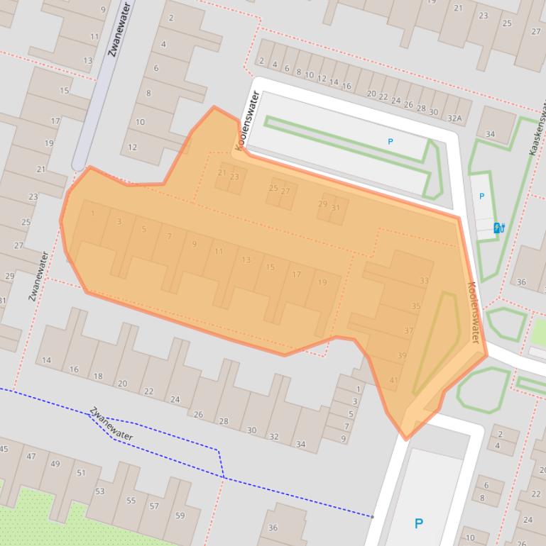 Kaart van postcodegebied 2715AD.