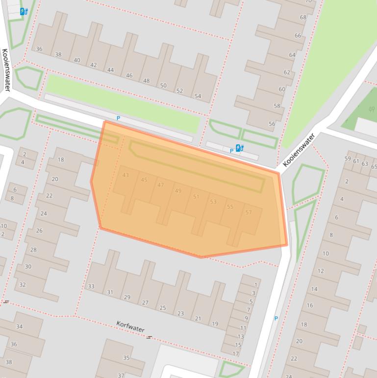 Kaart van postcodegebied 2715AE.