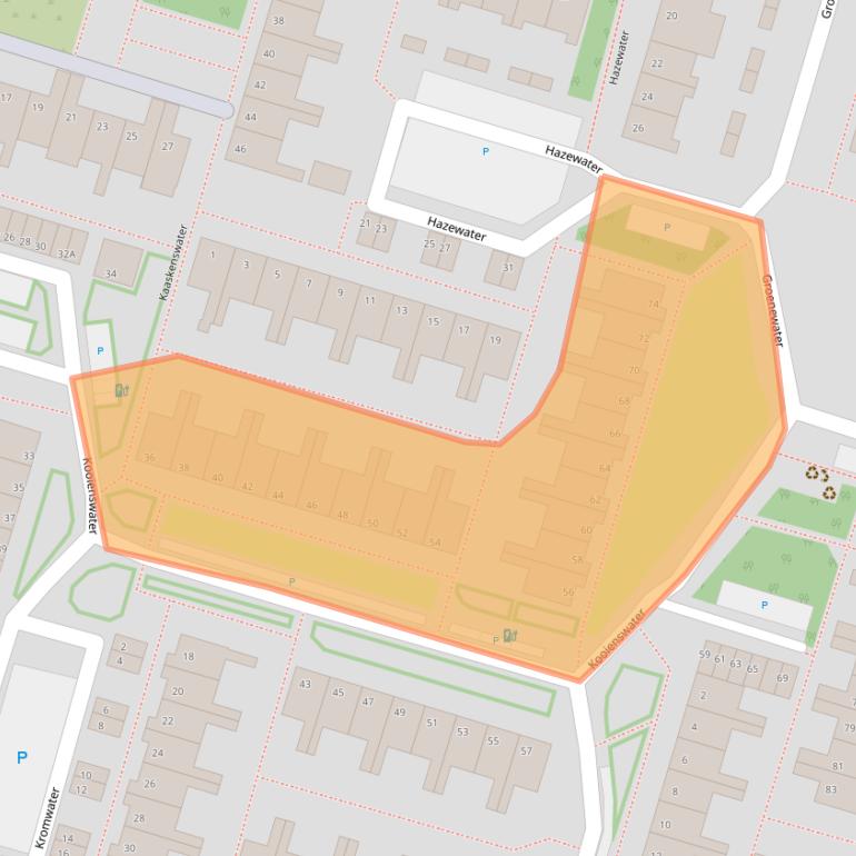 Kaart van postcodegebied 2715AJ.