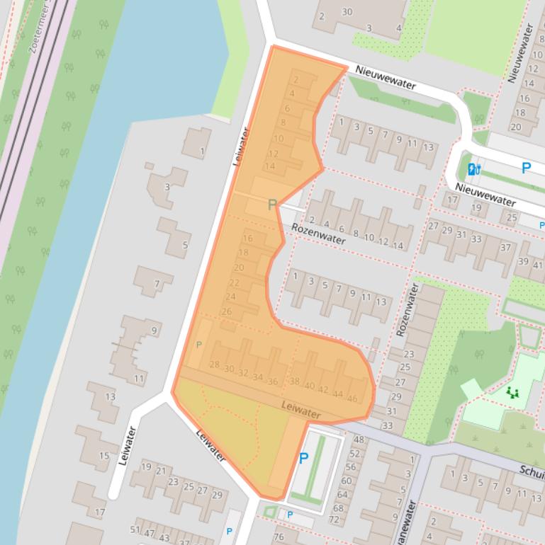 Kaart van postcodegebied 2715BC.