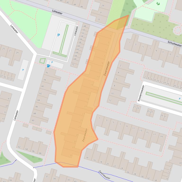 Kaart van postcodegebied 2715BG.