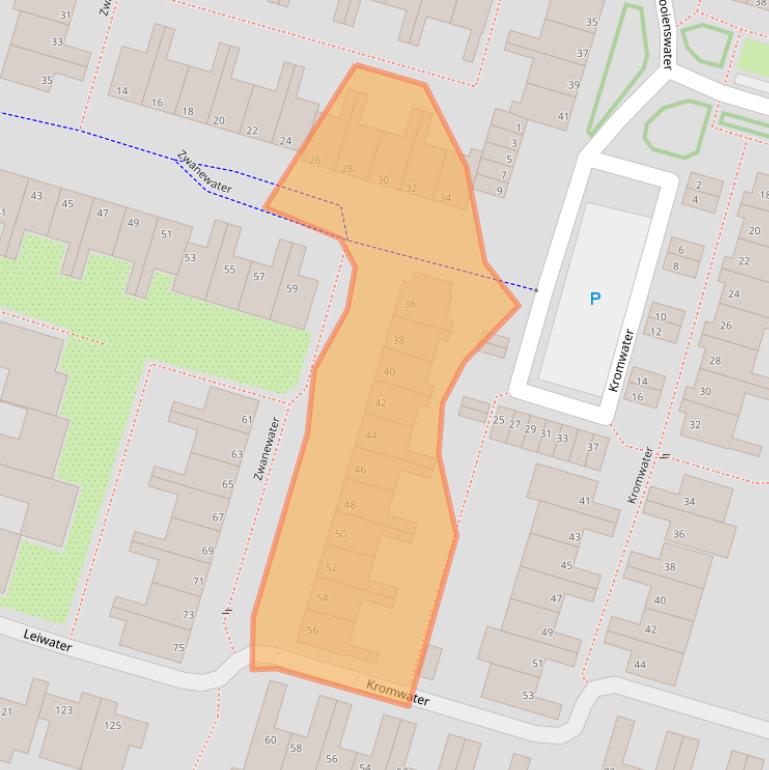 Kaart van postcodegebied 2715BK.