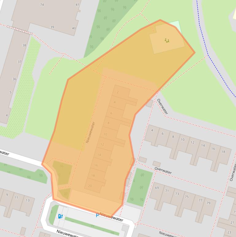 Kaart van postcodegebied 2715BS.