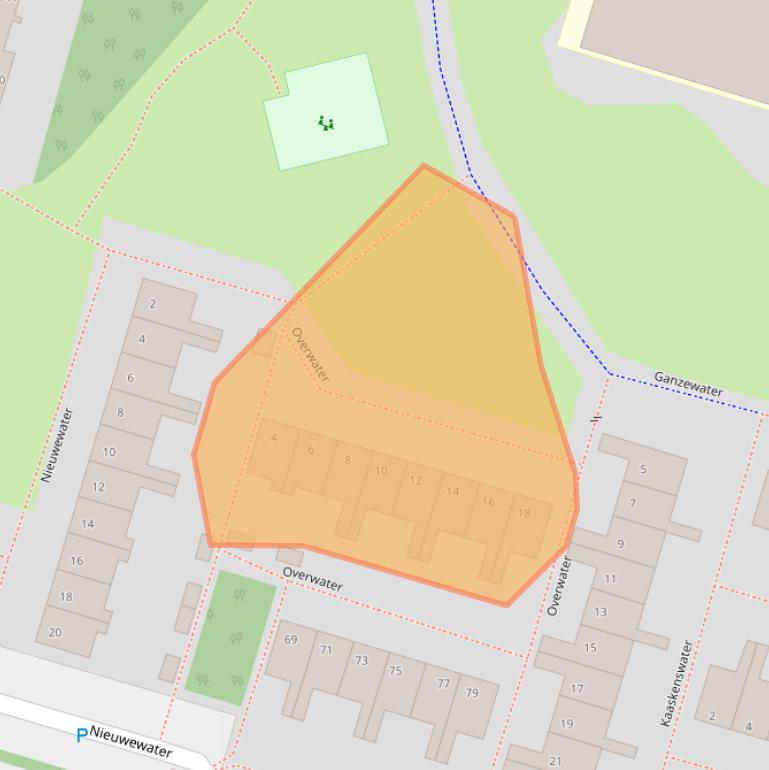 Kaart van postcodegebied 2715BV.