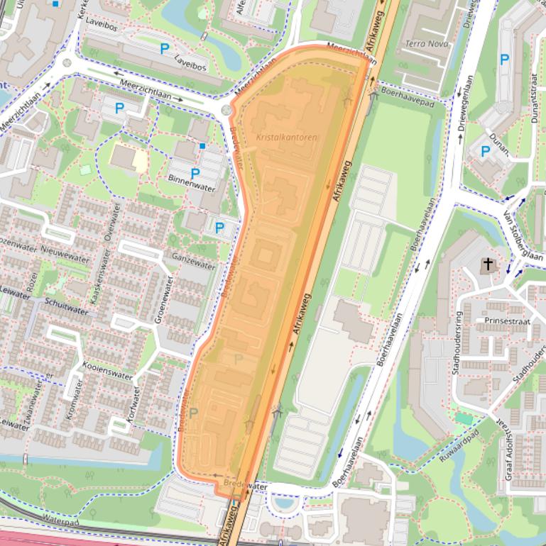 Kaart van postcodegebied 2715CA.