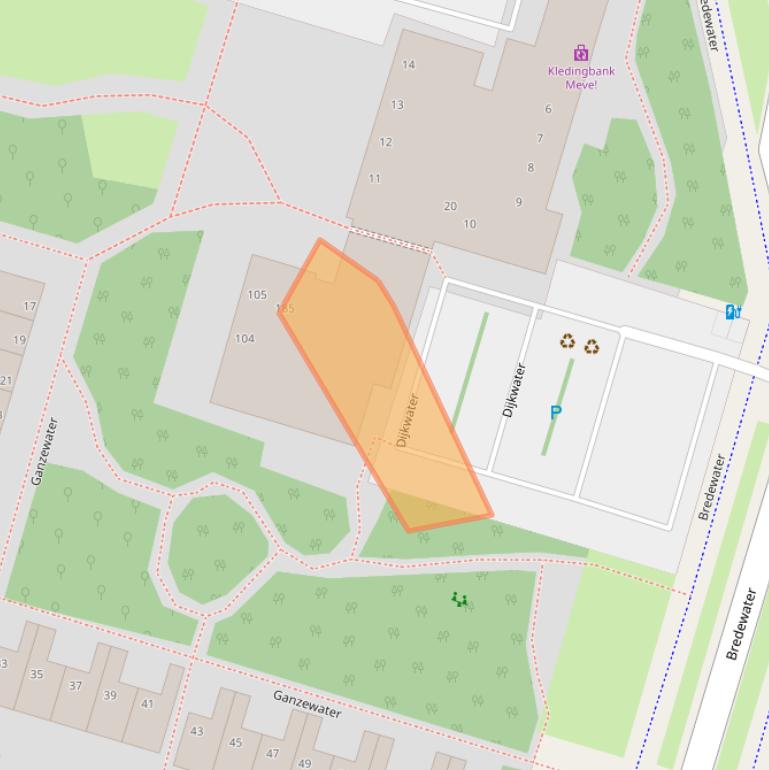 Kaart van postcodegebied 2715EG.