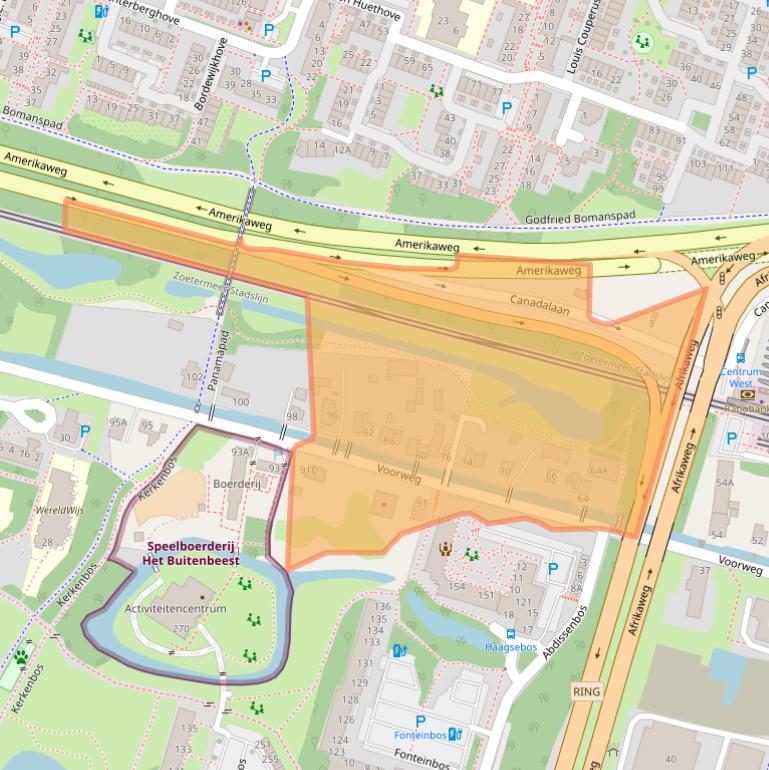 Kaart van postcodegebied 2715NE.