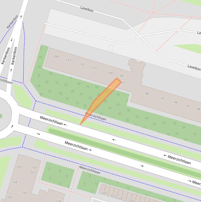 Kaart van postcodegebied 2715RL.