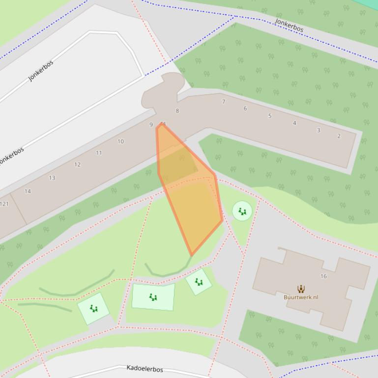 Kaart van postcodegebied 2715SP.