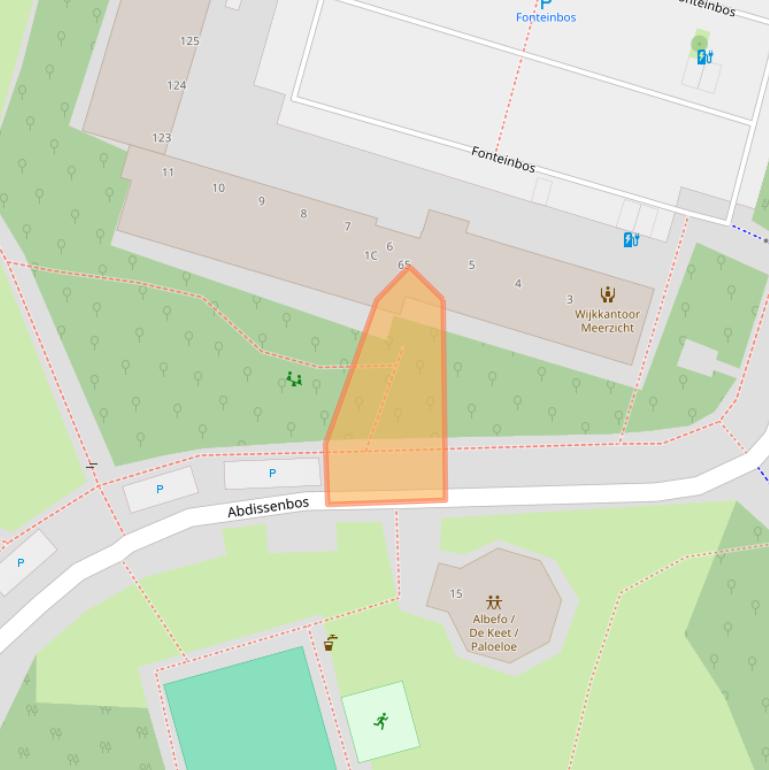 Kaart van postcodegebied 2715XD.