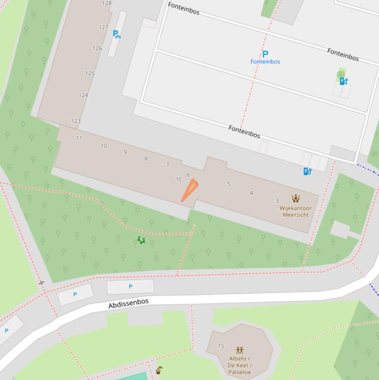 Kaart van postcodegebied 2715XE.