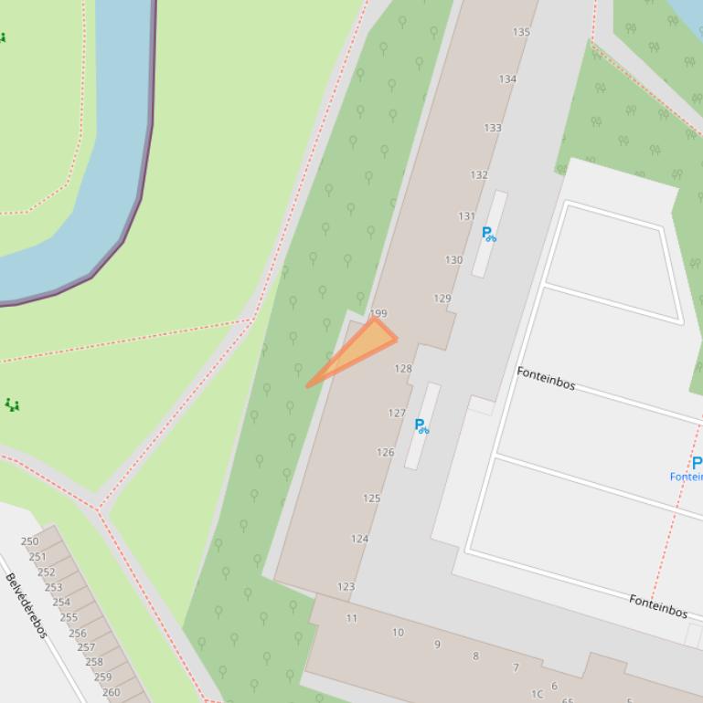 Kaart van postcodegebied 2715XK.