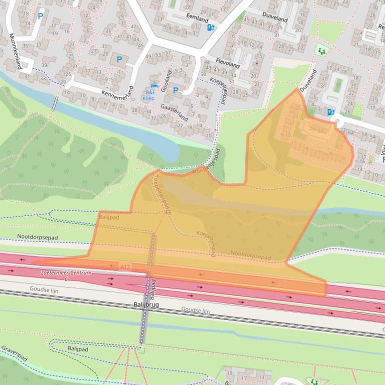 Kaart van postcodegebied 2716AB.