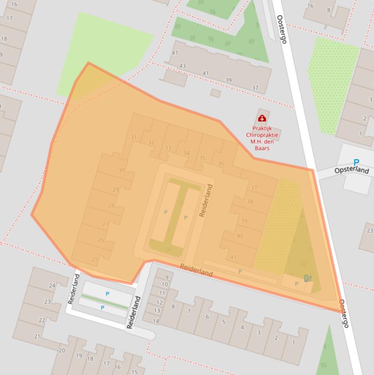 Kaart van postcodegebied 2716AM.