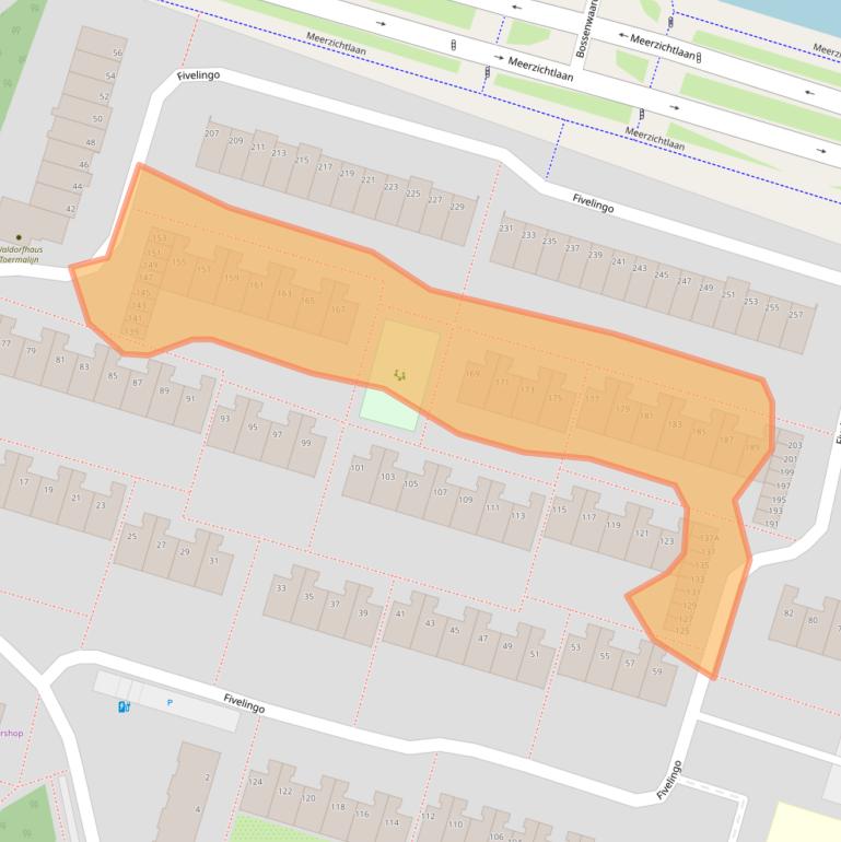 Kaart van postcodegebied 2716BC.