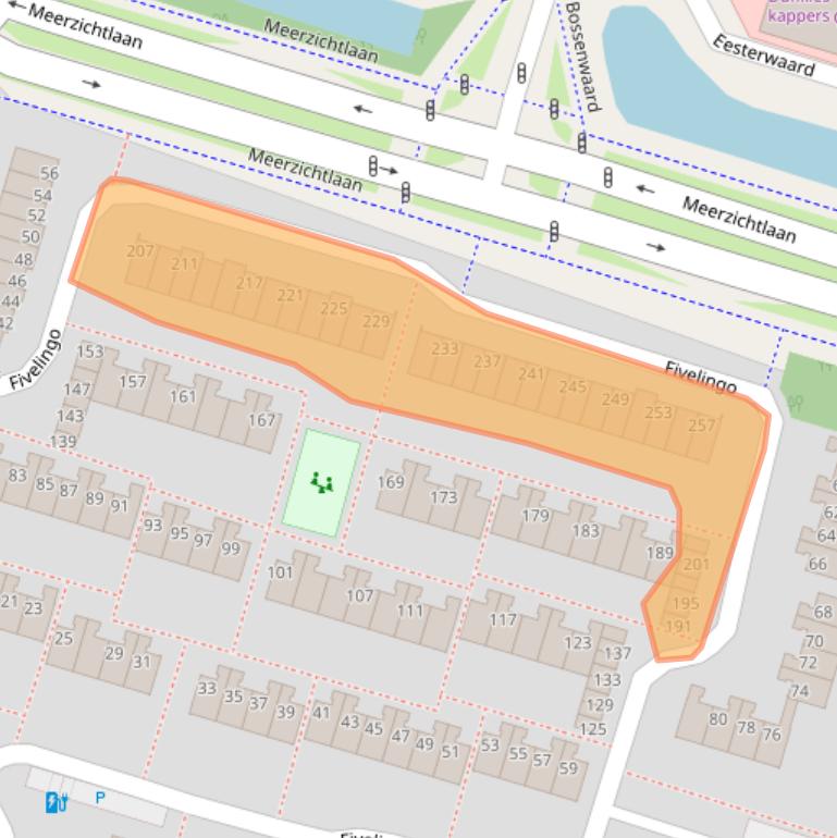 Kaart van postcodegebied 2716BD.