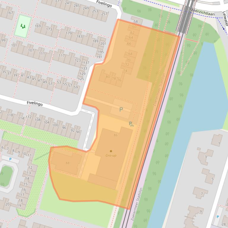 Kaart van postcodegebied 2716BG.