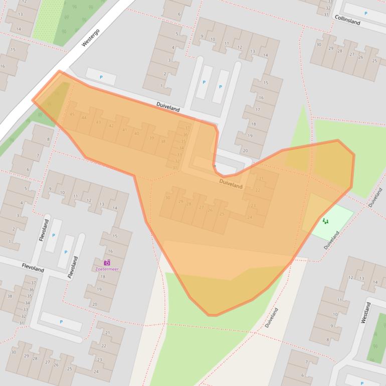 Kaart van postcodegebied 2716BM.