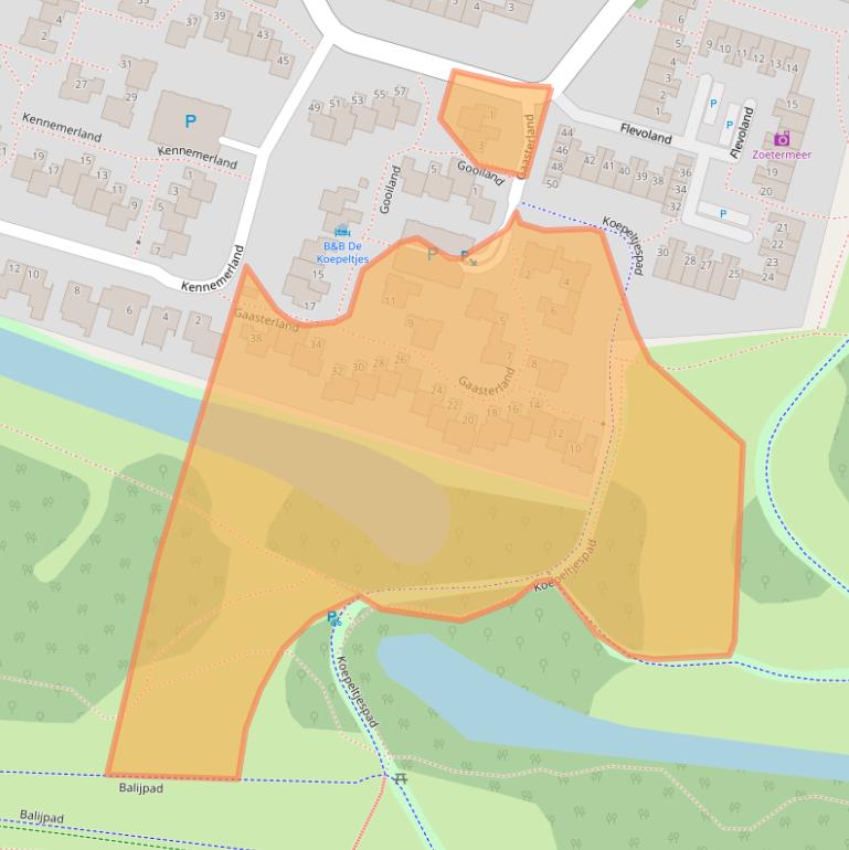 Kaart van postcodegebied 2716BN.