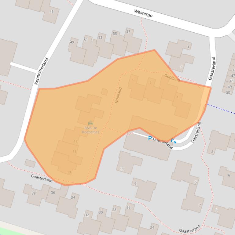 Kaart van postcodegebied 2716BP.