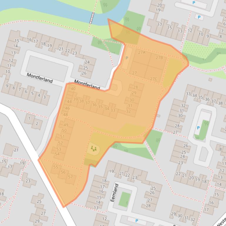 Kaart van postcodegebied 2716CC.