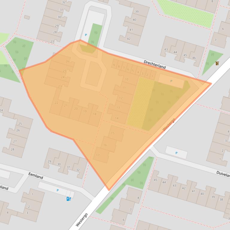 Kaart van postcodegebied 2716CD.