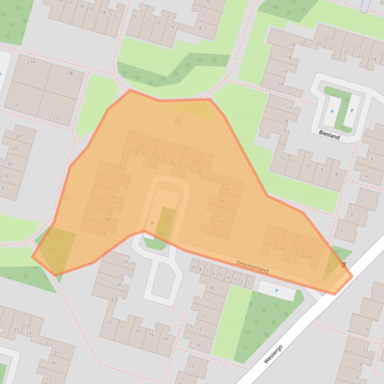 Kaart van postcodegebied 2716CE.